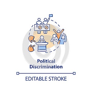 Political discrimination concept icon