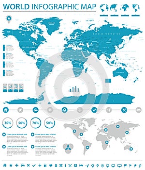 Political Info Graphic World Map Vector