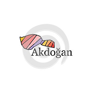 Political map of Akdogan. Akdogan city Map of turkey illustration design template