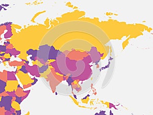 Political map of Asia continent