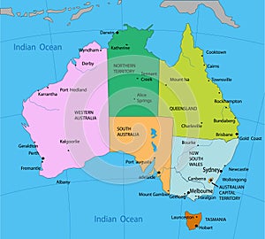 Political map of Australia