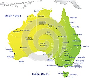 Political map of Australia