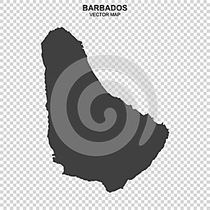 Political map of Barbados isolated on transparent background