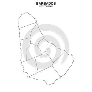 Political map of barbados on white background