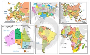 Mappa politica da continenti 