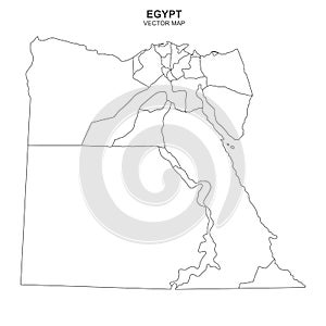 Political map of Egypt isolated on white background