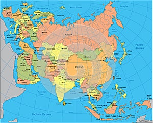 Political map of Eurasia