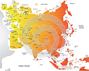 Political map of Eurasia