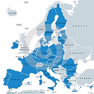 Political map of European Union member states