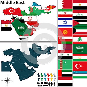 Political map of Middle East