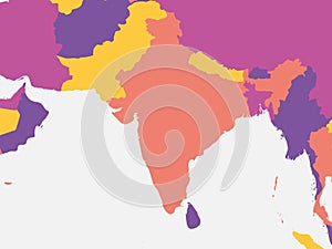 Political map of southern Asia