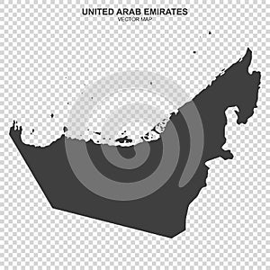 Political map of United Arab Emirates isolated on transparent background