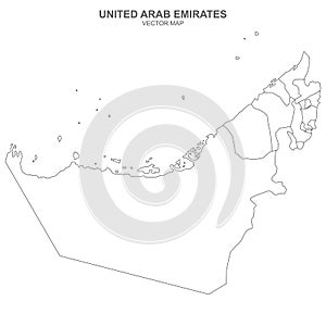 Political map of United Arab Emirates isolated on white background