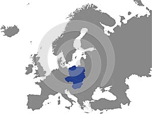 Political Map of Visegrad Group V4