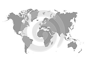 Political map of the world. Gray -countries. Vector illustration.