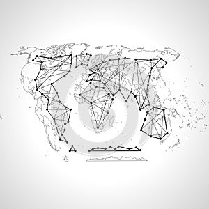 Political map of the world. High Detail World map. All elements are separated in layers clearly labeled. Vector abstract.