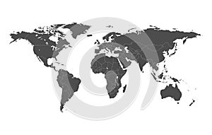 Political map of the world with separate countries. Editable stroke