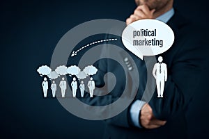 Political marketing impact and populism threat concept photo