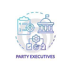 Political party executives blue gradient concept icon