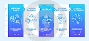 Political rights onboarding vector template