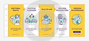 Political rights onboarding vector template