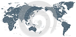 Political World Map Pacific Centered photo