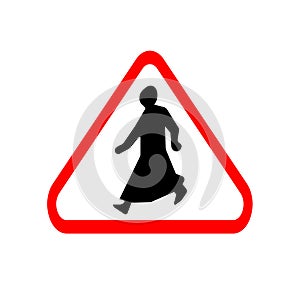 Politically correct road sign in long dress in Qatar, men and women