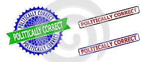 POLITICALLY CORRECT Rosette and Rectangle Bicolor Stamps with Grunge Styles