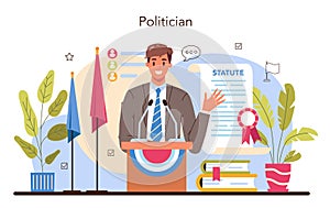 Politician concept. Idea of election and democratic governance. Political party