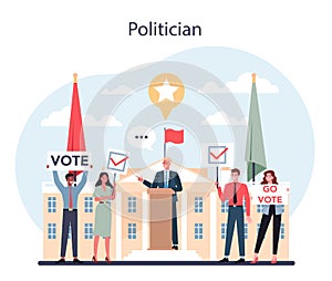 Politician concept. Idea of election and governement. Democratic photo