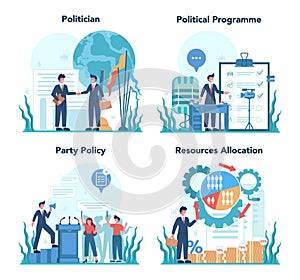 Politician concept set. Idea of election and governement. Democratic photo