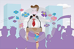 Politician giving speech