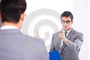 The politician planning speach in front of mirror