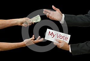 Politician taking bribe for his vote on legislation