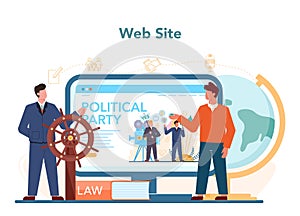 Politician web banner or landing page. Idea of election and governement