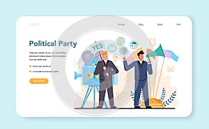 Politician web banner or landing page. Idea of election and governement photo