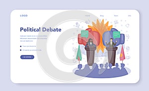 Politician web banner or landing page. Idea of election and governement. photo
