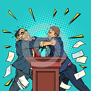 Politicians fight, political debates