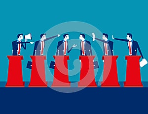 Politicians participating in political debate. Concept business team vector illustration, Teams, Debate, Meeting