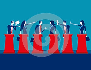 Politicians participating in political debate. Concept business team vector illustration, Teams, Debate, Meeting