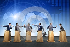 The politicians participating in political debate photo