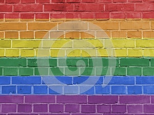 Politics Concept: Gay Pride Flag Wall