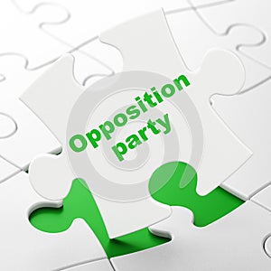 Politics concept: Opposition Party on puzzle background