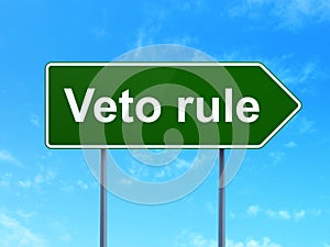 Politics concept: Veto Rule on road sign background