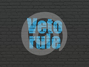 Politics concept: Veto Rule on wall background