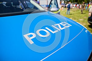 Polizei sign on a german police car photo