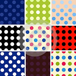 Polka dot background set