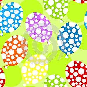 Polka dot balloons seamless background