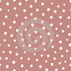 Polka Dot Hand Drawn Seamless Pattern. Abstract Vector Background in Contemporary Style. Simple Point and Spots