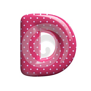 Polka dot letter D - Capital 3d pink retro font - suitable for Fashion, retro design or decoration related subjects